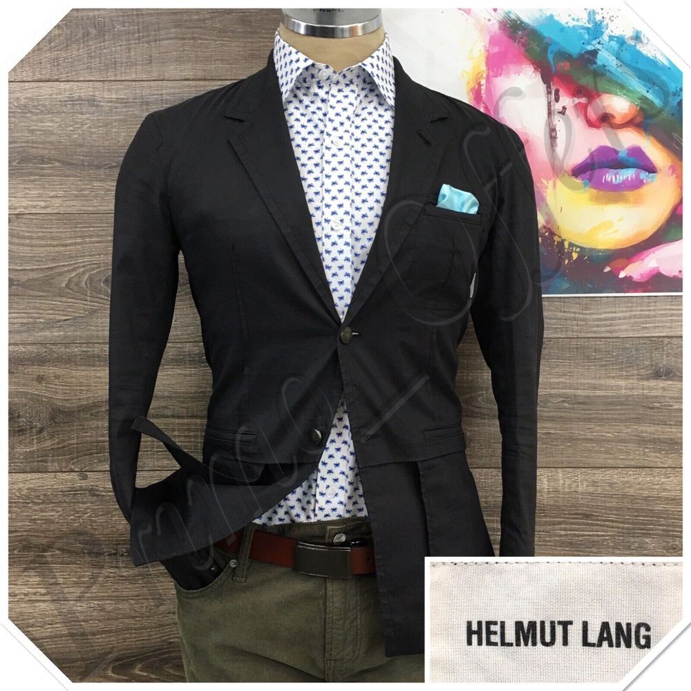 HELMUT LANG Mens Blazer Sport Coat Two Button Casual Jacket Size‎ 36R Ramie Suit